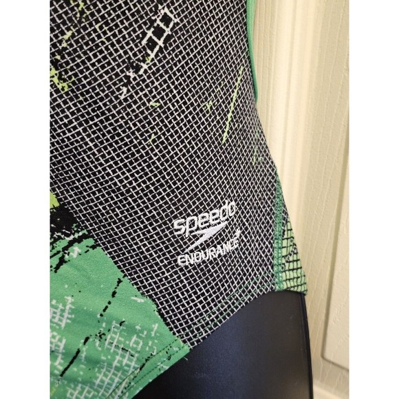 Speedo Endurance+ Womens Size 30 (4) Green Black One Piece Bathing Swimsuit - Picture 4 of 13